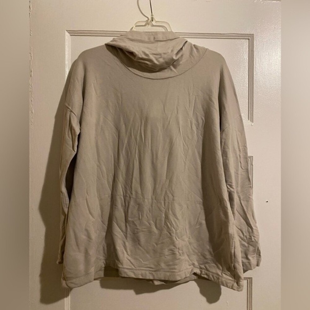 Pure Jill soft pullover cowl neck grey hoodie